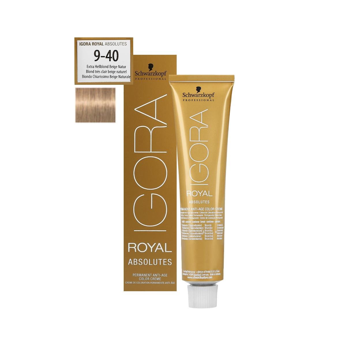 Schwarzkopf Professional, Igora Royal Absolutes, farba do włosów 9-40, 60 ml