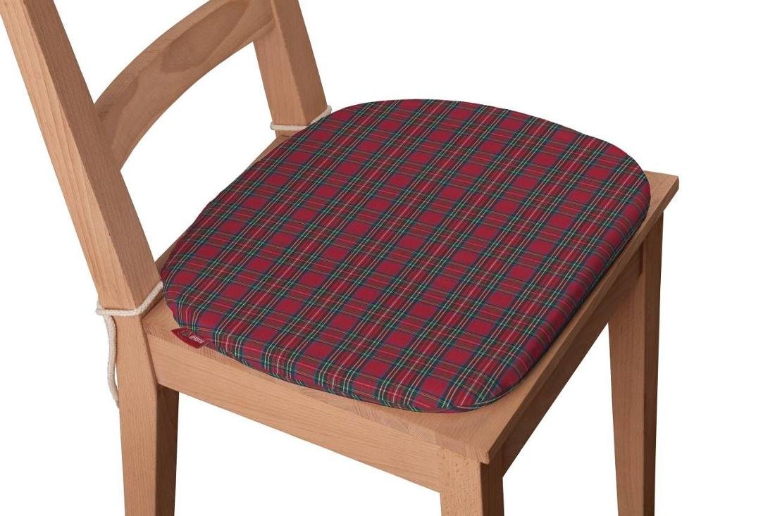 Dekoria Siedzisko Bartek na krzesło czerwona kratka 40 × 37 × 2,5 cm Bristol 220-126-29