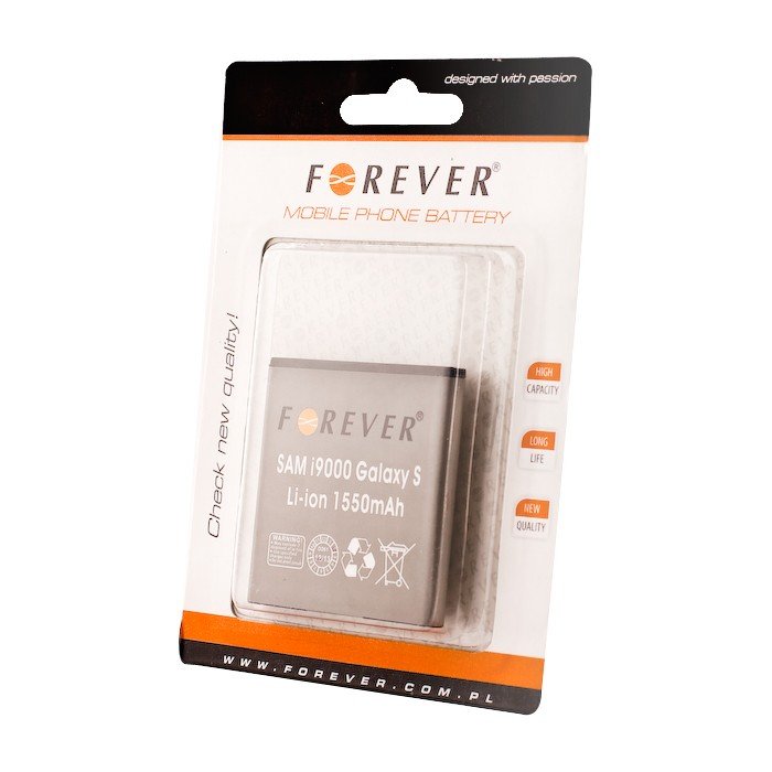 Forever Bateria do Samsung I9000 Galaxy S 1550 mAh Li-Ion HQ