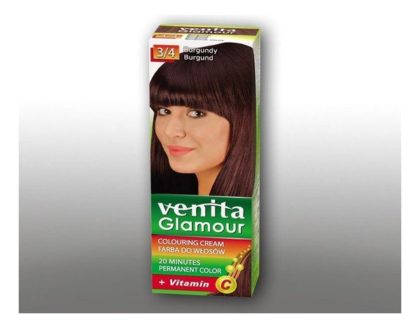 Venita Glamour, farba do włosów, 3/4 Burgund