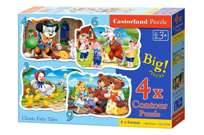 Castorland Puzzle 4w1 - Klaszyczne bajki GXP-651332