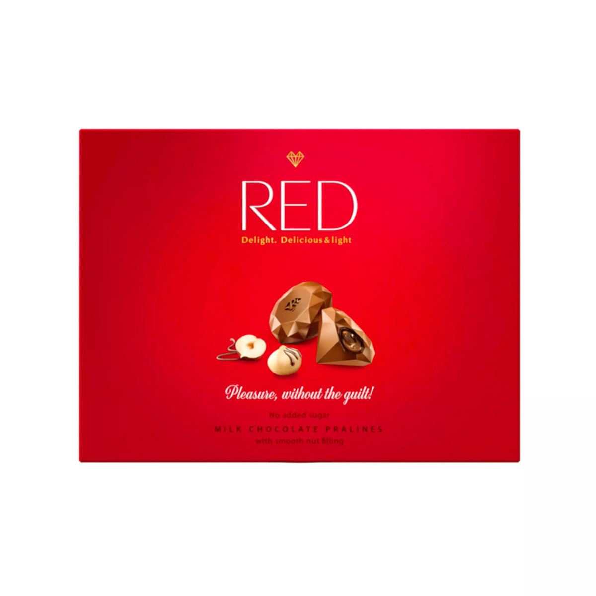 Red | Chocolette S.A., Rue Adrien-Lachenal 26, Gen Red | Chocolette S.A. Rue Adrien-Lachenal 26 Gen Praliny RED z mlecznej czekolady bez cukru z orzechami 132 g Red M00-C394-4852A