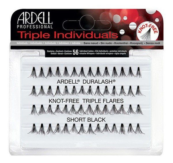 Ardell Triple Individuals - Zagęszczone kępki rzęs - KNOT-FREE TRIPLE FLARES - SHORT BLACK ARDIZKRZ-IRZ