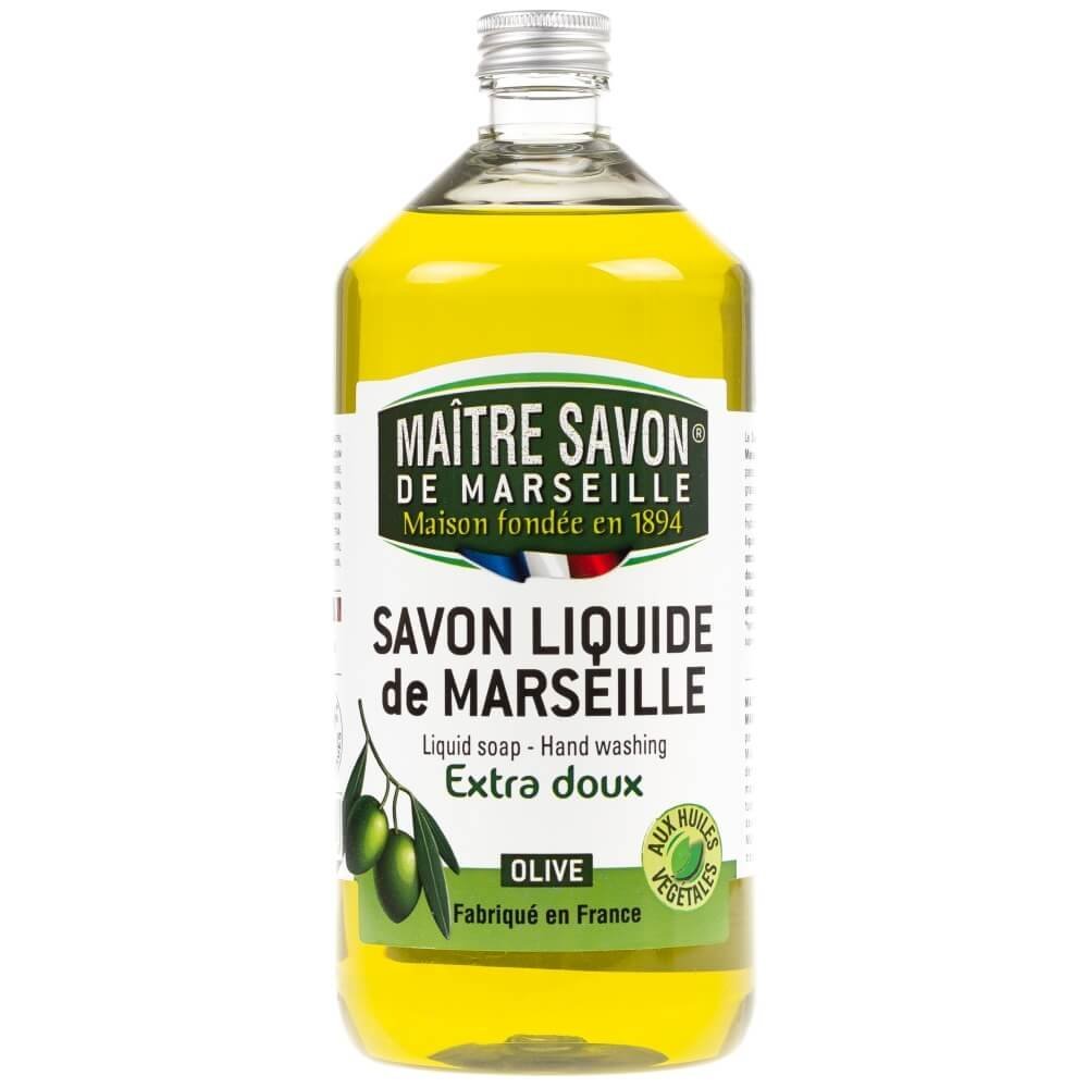 Maitre Savon De Marseille Mydło marsylskie w płynie oliwkowe 1000 ml - Maître Savon