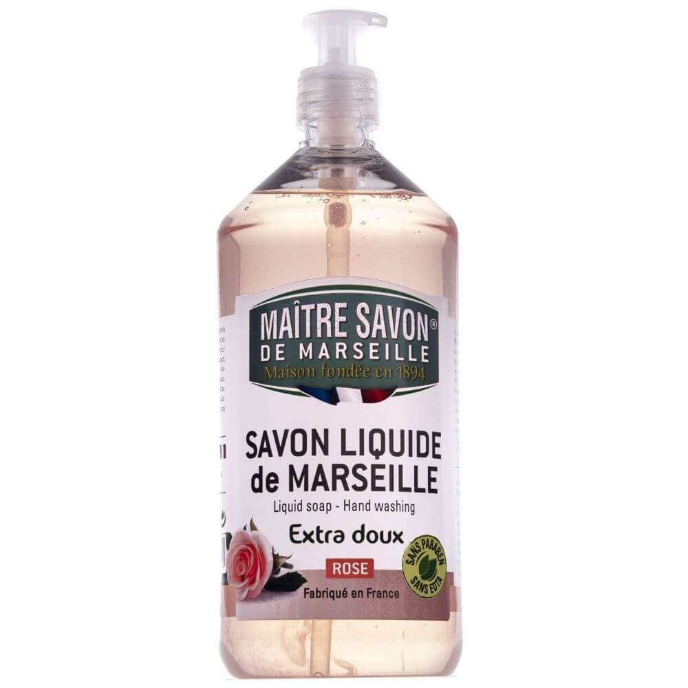 Maitre Savon De Marseille Mydło marsylskie w płynie róża 1000 ml - Maître Savon