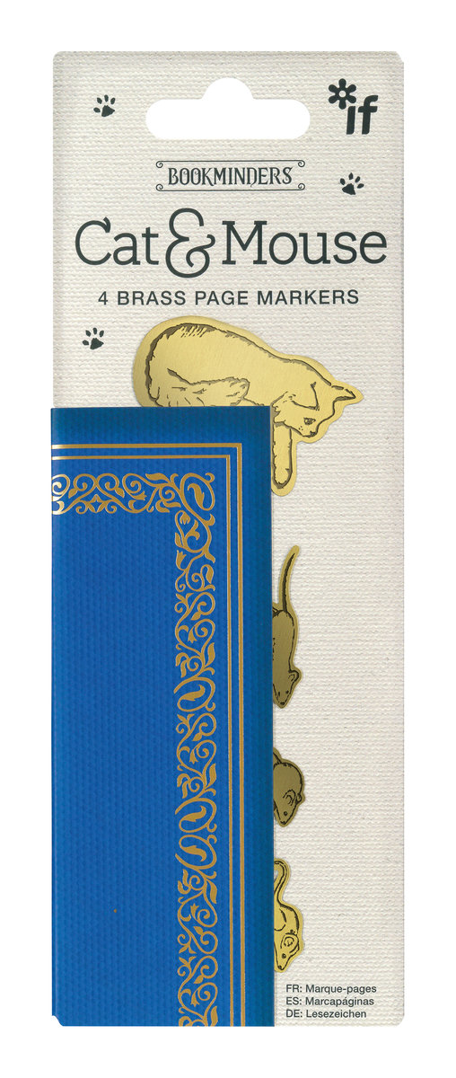 Zestaw 4 metalowych zakładek do książki Bookminders Cat&Mouse