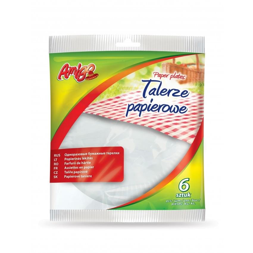 Amigo Talerze papierowe 6 sztuk AMIGO (8891)