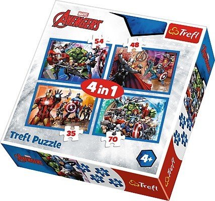 Trefl Puzzle 34310 Nieustraszeni Avengersi 4w1 ŁÓDŹ 34310