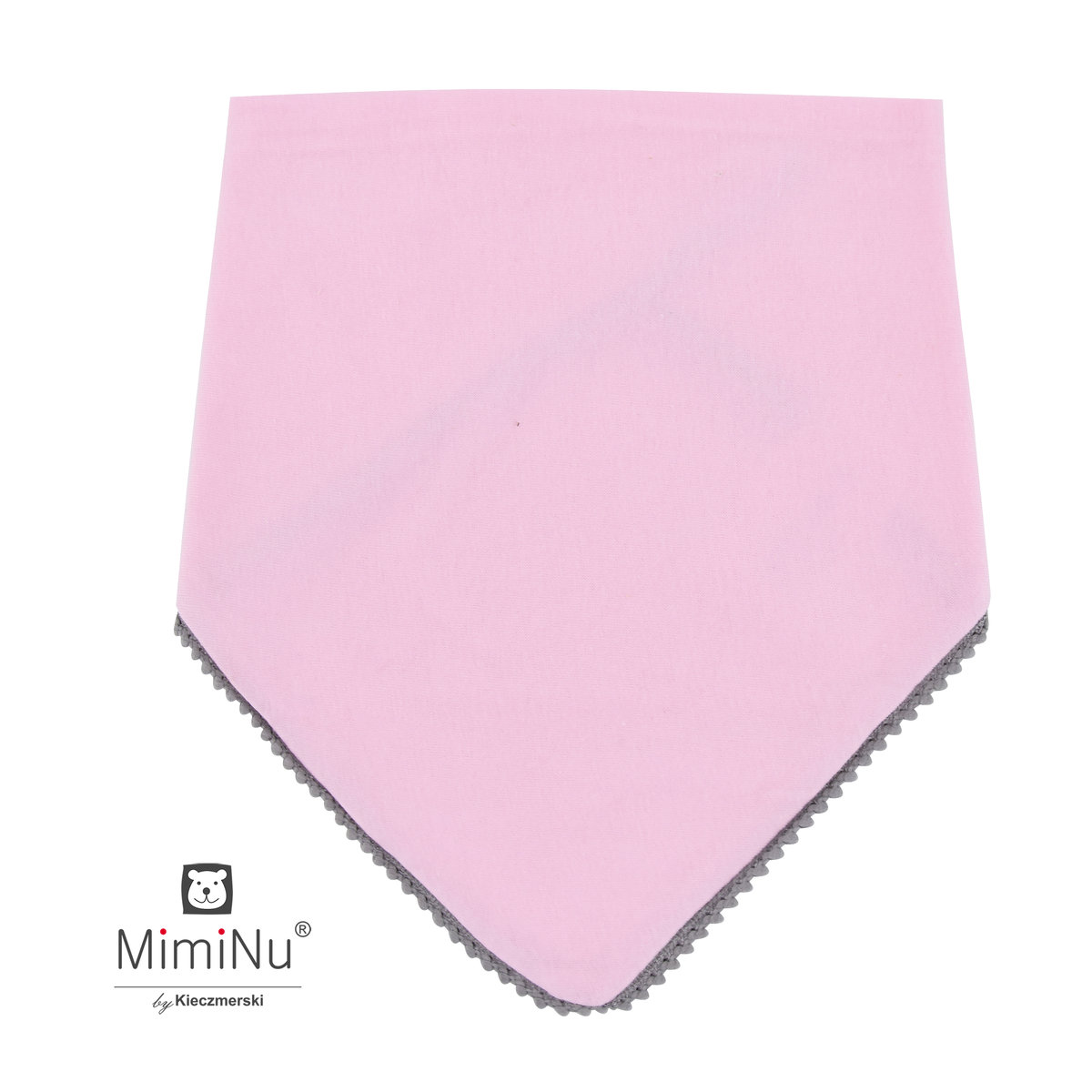 MimiNu by Kieczmerski, Apaszka-chusteczka z mini pomponikami, różowy
