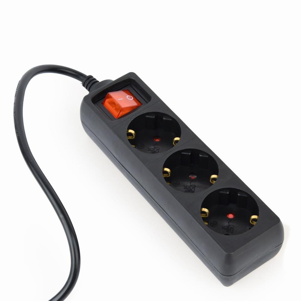 Energenie Listwa zasilająca do UPS C14 3x Schuko 0.6m czarna z wyłącznikiem (EG-PSU3-01)
