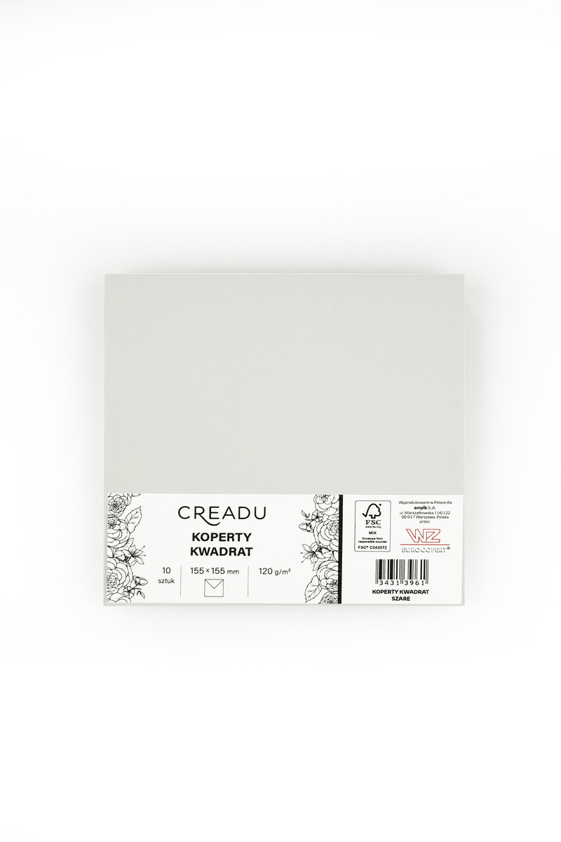 Zestaw kopert kwadratowych, szary, 10 sztuk, Creadu