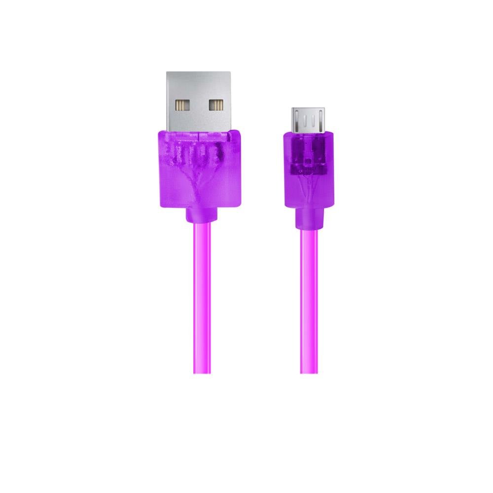 Kabel Usb Micro A-b 1.5M Fioletowy Transpar EB185V