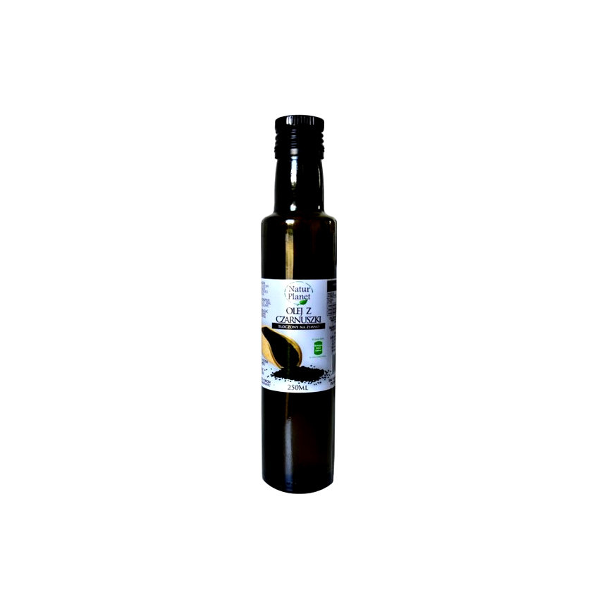 Natur Planet Olej z czarnuszki tłoczony na zimno 250 ml kwasy tłuszczowe omega 3 6 9 Kminek czarny Nigella sativa Witamina A D E