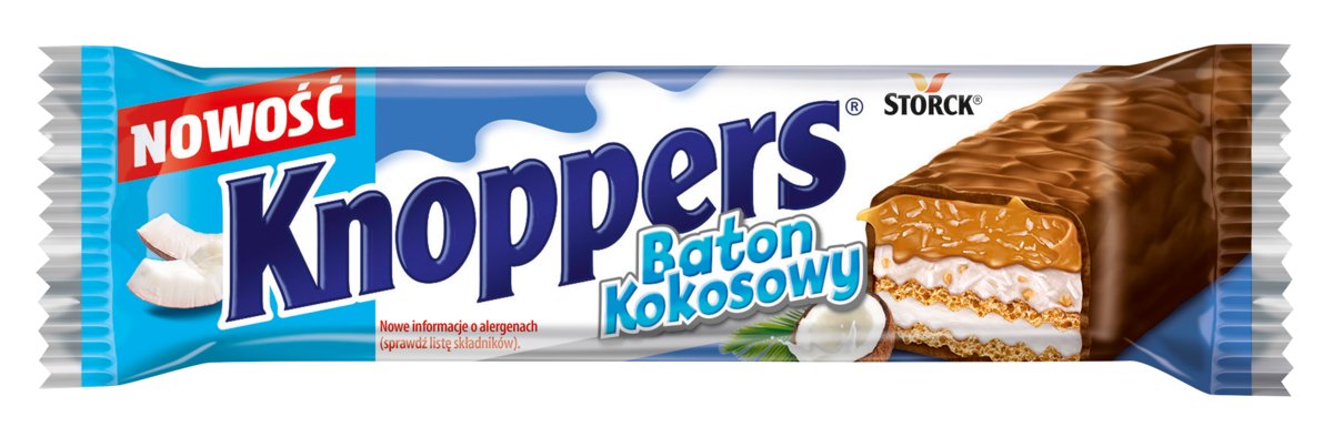 Knoppers - Baton waflowy z kremem mlecznym oblany mleczną czekoladą