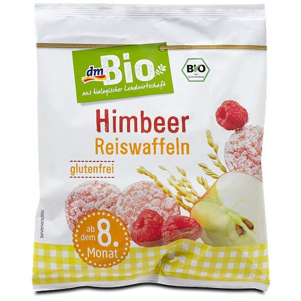 DM, Bio, talarki ryżowe z jabłkiem i maliną, 35 g