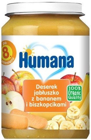 Humana 6x Deserek jabłko banan z biszkoptami, 100% ORGANIC, po 8. miesiącu | Darmowa dostawa od 59 zł NN-ZHU-1419-005