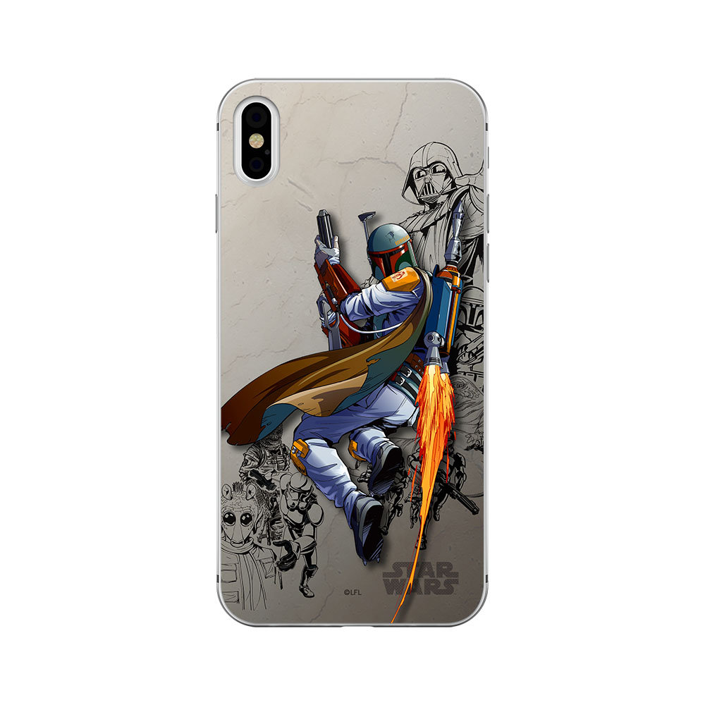 Etui Star Wars Boba Fett 003 iPhone XS szary/gray SWPCBOBA722 Gwiezdne Wojny