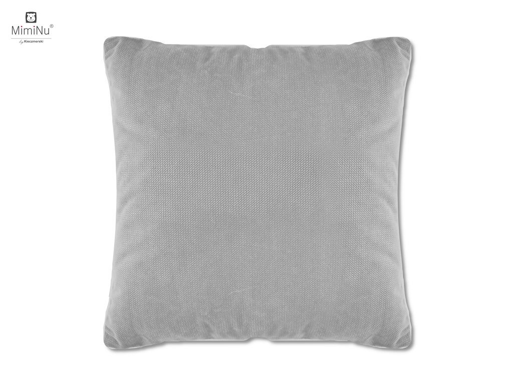 MimiNu by Kieczmerski, Poduszka dekoracyjna z poszewką na suwak, Velvet, Szara, 40x40cm