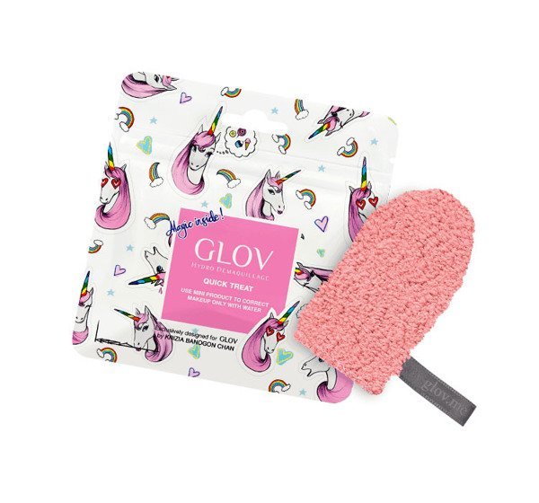 GLOV QUICK TREAT Limited Unicorn Edition - Cheeky Peach - Mini rękawica do demakijażu - ZAWADIACKI BRZOSKWINIOWY GLOMDZBR