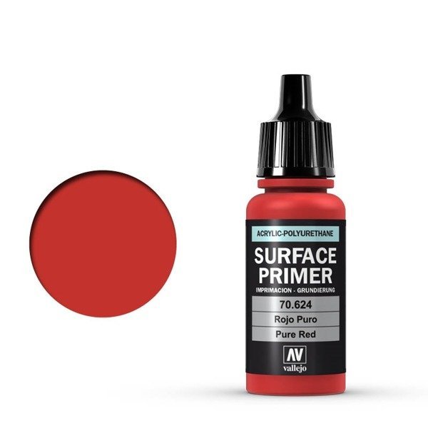 Podkład akrylowy, Vallejo Surface Primer, Pure Red, 17 ml