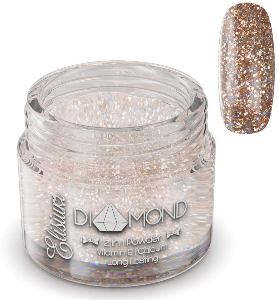 Elisium, Diamond, puder do manicure tytanowego D07 Rumble Of Cooper, 23 g