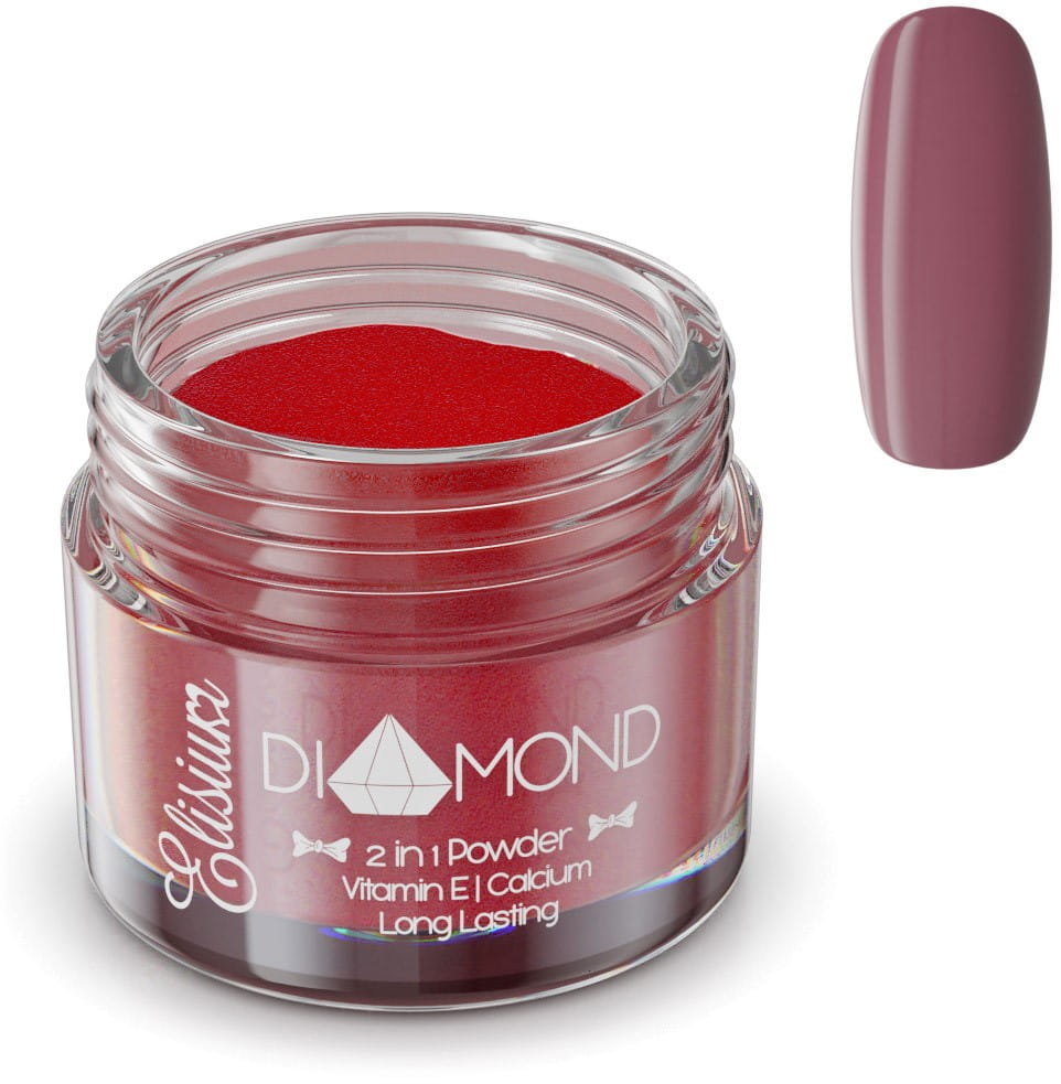Elisium, Diamond, puder do manicure tytanowego DR201 Wine Red, 23 g