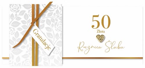 Karnet okolicznościowy, 50 rocznica ślubu - złota, KPAS 64