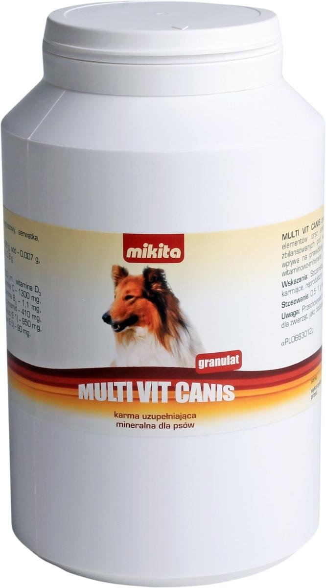 Mikita Multi Vit Canis preparat wpływający na prawidłowy rozwój zwierząt granulat 500g