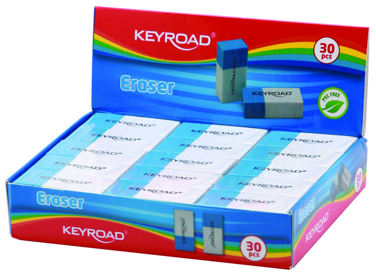 INNY Gumka Wielofunkcyjna Keyroad Pakowane Na Displayu Niebiesko Biała 105L595