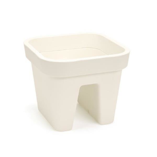 LAMELA Donica balkonowa na balustradę 29 x 29 cm plastikowa kremowa LOBELIA