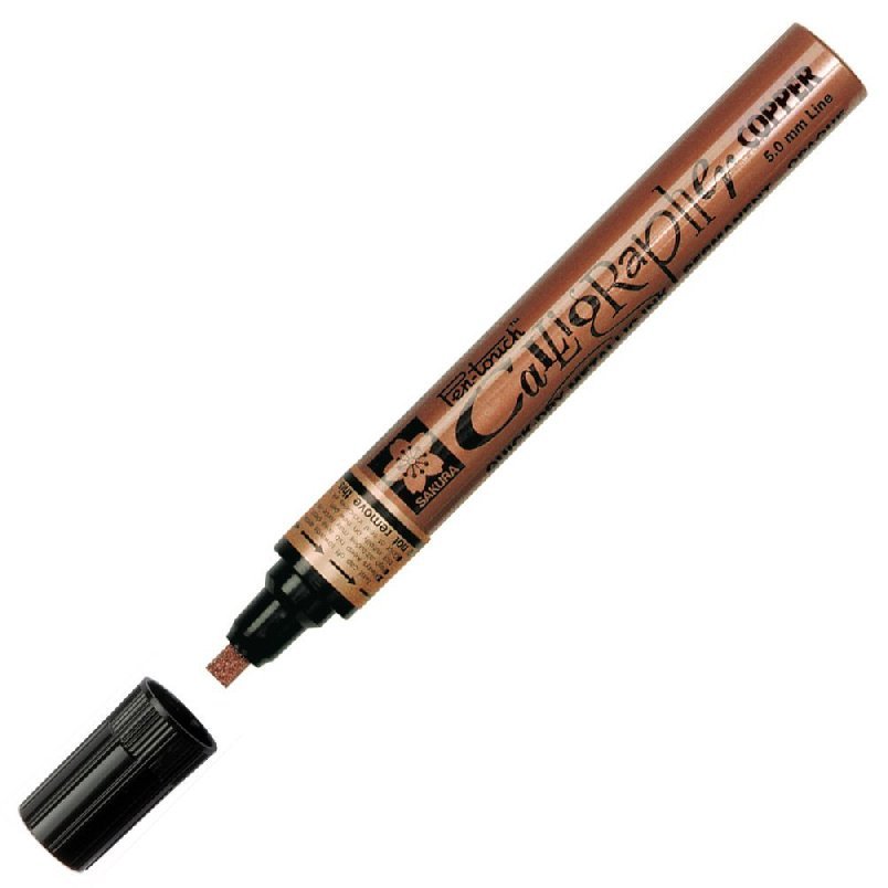 Marker permanentny, Sakura Pen-Touch Calligrapher, Medium, copper, 5.0 mm