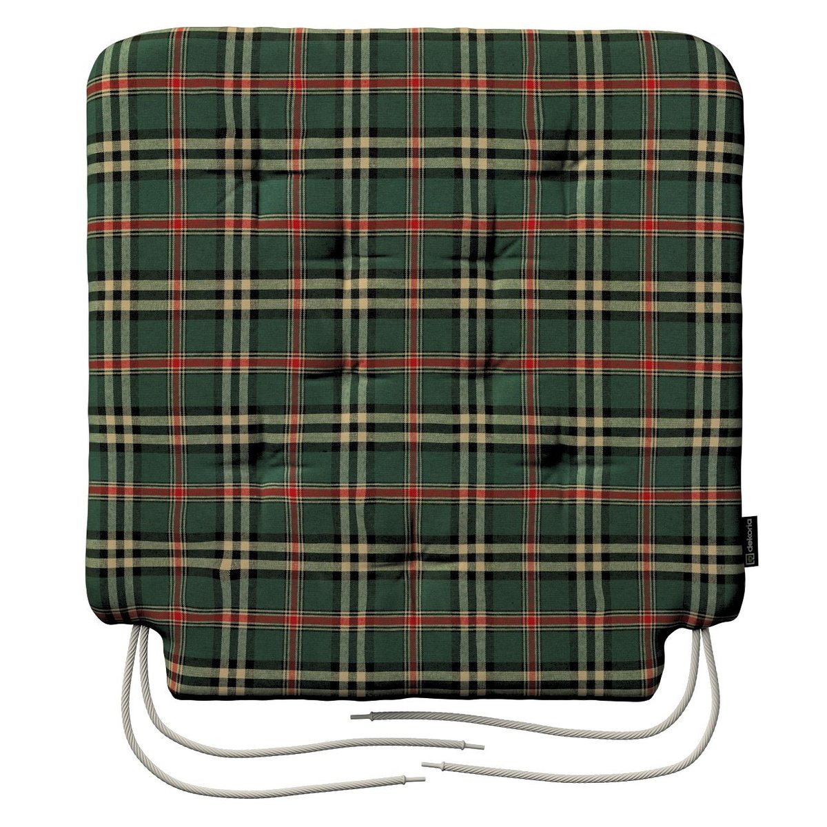 Dekoria Siedzisko Olek na krzesło zielono czerwona kratka 42 × 41 × 3,5 cm Bristol 225-142-69