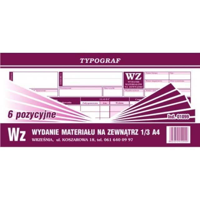 Typograf DRUK WYDANIE ZEWNĘTRZNE 6-POZYCJI 1/3 A4 01099