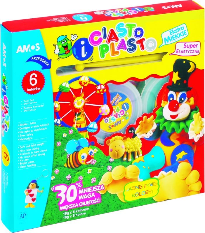 KW Trade Ciastolina 6 kolorów AMOS KW177