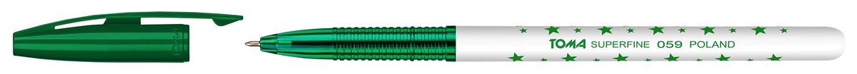 Toma Długopis Superfine Zielony z Zatyczką Gwiazdki TO-059 TO-059 4 2