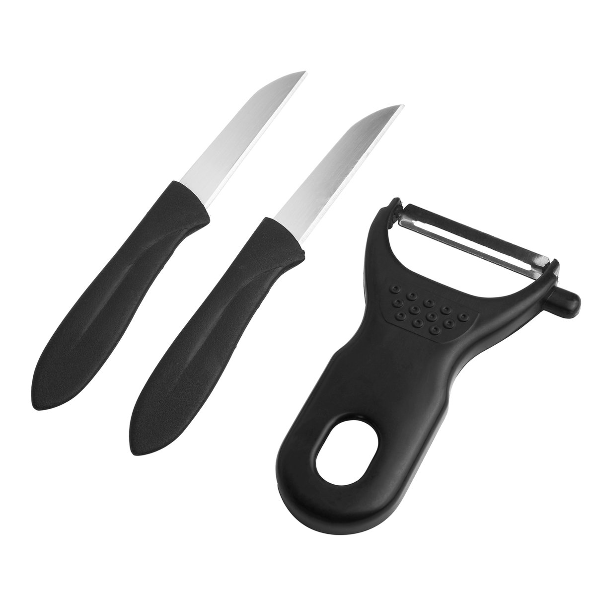 Tadar Komplet Noży Do Obierania Ze Stali Nierdzewnej Z Obieraczką Uniwels Czarny 2 Szt