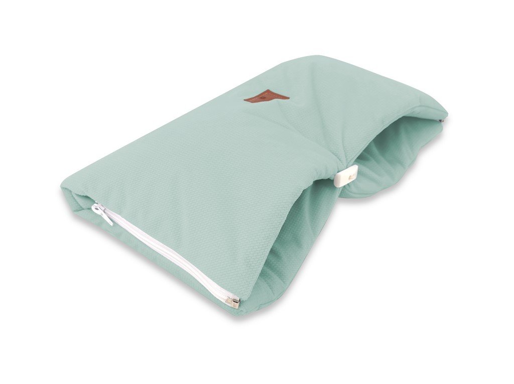 MimiNu, Mufka do wózka, Velvet pikowany, Zimna Mięta, 20x40 cm