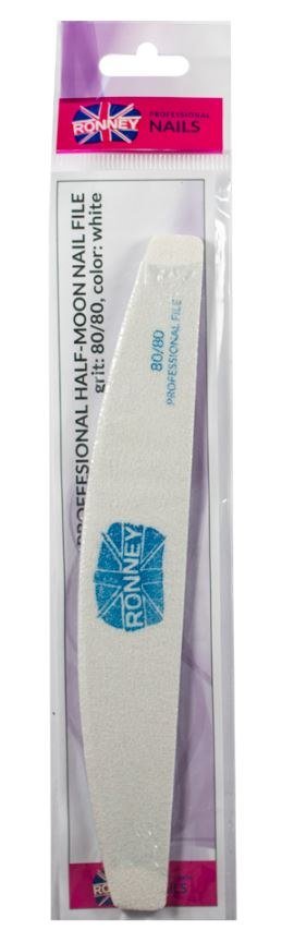 Ronney Ronney Professional Nails Pilnik Papierowy Biały Półksiężyc 80/80