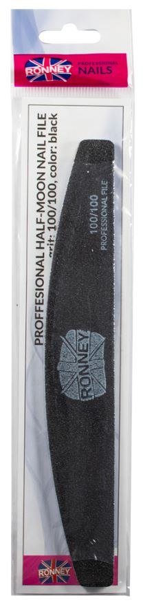 Ronney Ronney Professional Nails Pilnik Papierowy Czarny Półksiężyc 100/100