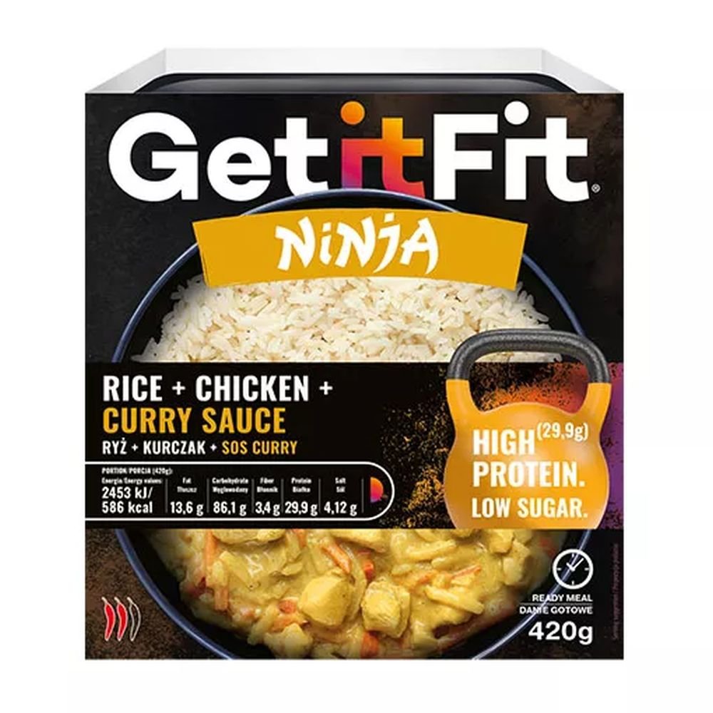 Ryż z kurczakiem i sosem curry 420g GETITFIT M00-4B73-23121