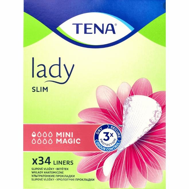 SCA Tena LADY LADY Wkładki specjalistyczne na nietrzymanie moczu, MINI MAGIC, 34 szt 7322540678642