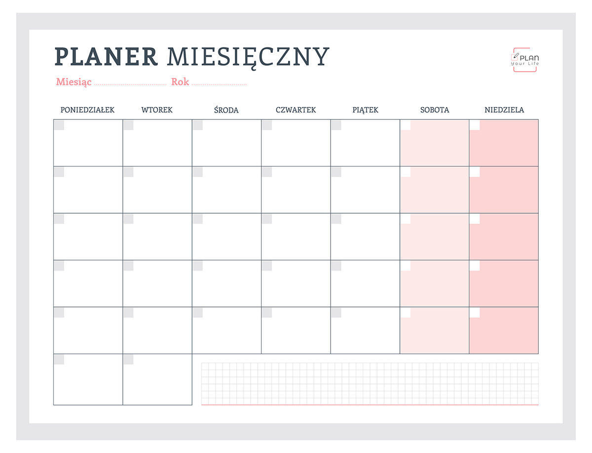 Planer na lodówkę 40x30 cm miesięczny magnetyczny