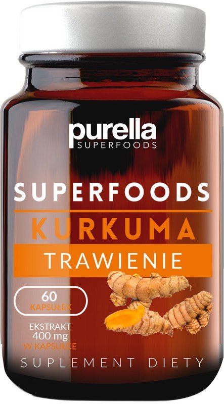 Superfoods Kurkuma Trawienie 30,6 g 60 kapsułek Purella Food M00-22B2-431E0