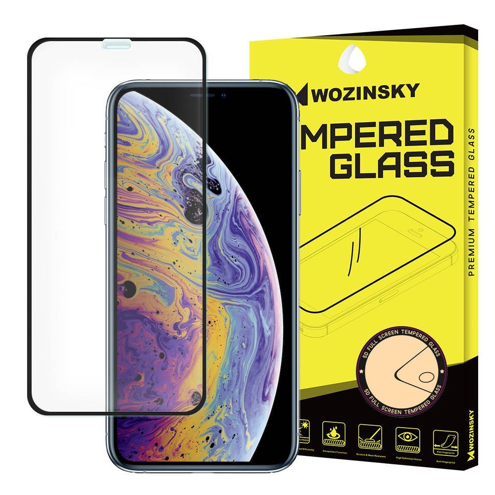 Wozinsky Super Wytrzymałe Szkło Hartowane Full Glue Na Cały Ekran Z Ramką Case Friendly Apple Iphone Xs X Czarny
