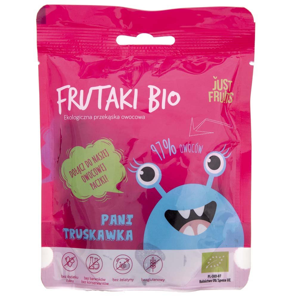 Just Fruits BIO Żelki Frutaki Pani Truskawka 97% owoców, 50 g FRUTAKITRUSKAWKA