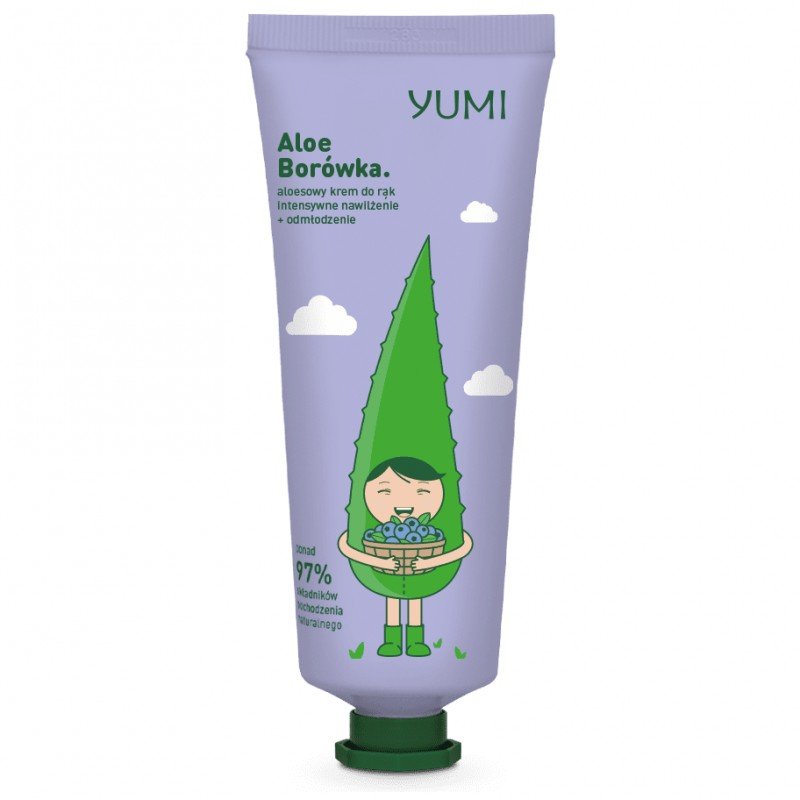 Yumi YUMI ALOE BORÓWKA NAWILŻAJĄCO ODMŁADZAJĄCY KREM DO RĄK 75ML