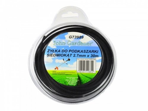 Geko 30 m nić do koszenia żyłka do wykaszarki do nici Rasentrimmer silnika Sense 7-kątna 2,7 MM G73989