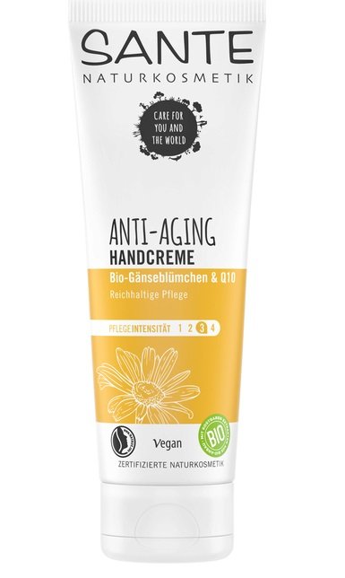 Sante Natur Anti-Aging krem do rąk, Vegan kosmetycznych, masłosza i bio stokrotki, ekstrakty organiczna, naturalne Do pielęgnacji dłoni, 4 X 75ml Multi Pack
