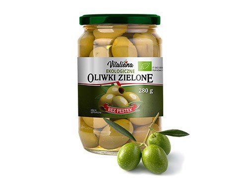 VITALIANA Zielone oliwki w solance BIO 280g - Vitaliana