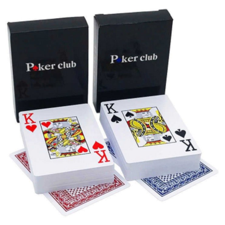Poker Club, Zestaw 2 szt profesjonalnych plastikowych kart do pokera